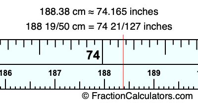 188.38 cm in inches