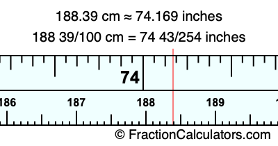 188.39 cm in inches