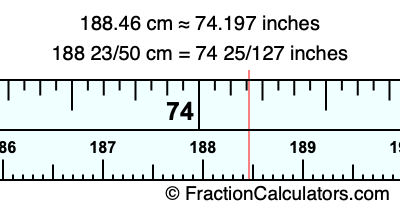 188.46 cm in inches