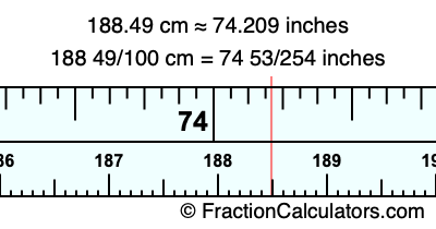 188.49 cm in inches