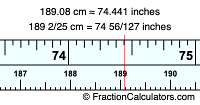 189.08 cm in inches