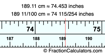 189.11 cm in inches