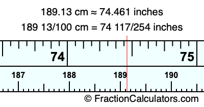 189.13 cm in inches