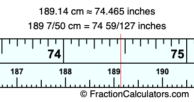 189.14 cm in inches