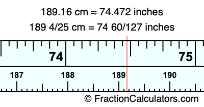189.16 cm in inches