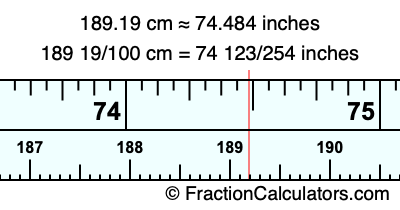 189.19 cm in inches