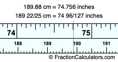 189.88 cm in inches