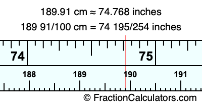189.91 cm in inches