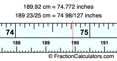 189.92 cm in inches