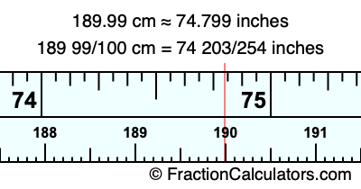 189.99 cm in inches