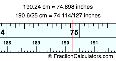 190.24 cm in inches