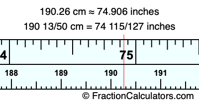 190.26 cm in inches