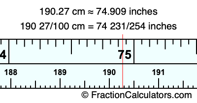 190.27 cm in inches