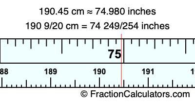 190.45 cm in inches