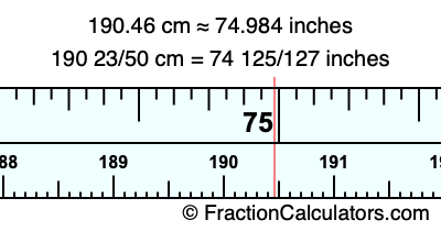 190.46 cm in inches