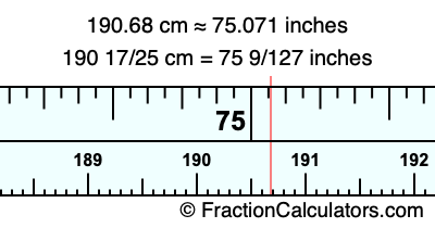 190.68 cm in inches