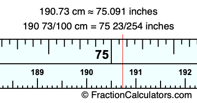 190.73 cm in inches