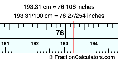 193.31 cm in inches