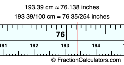 193.39 cm in inches
