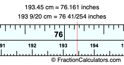 193.45 cm in inches