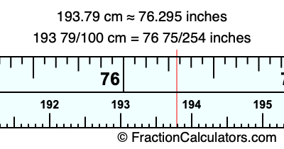 193.79 cm in inches
