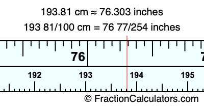 193.81 cm in inches