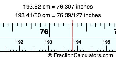 193.82 cm in inches