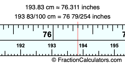 193.83 cm in inches