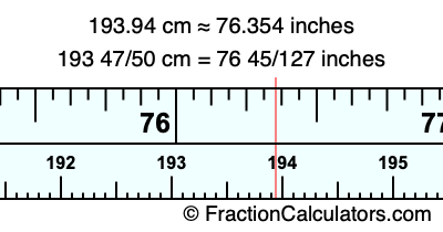 193.94 cm in inches