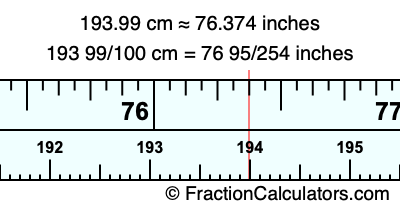 193.99 cm in inches