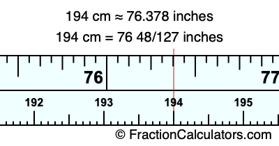 194 cm in inches