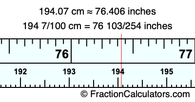 194.07 cm in inches