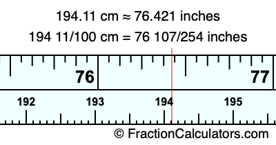 194.11 cm in inches