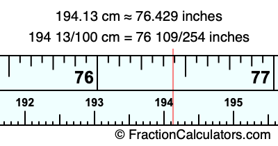 194.13 cm in inches