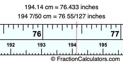 194.14 cm in inches