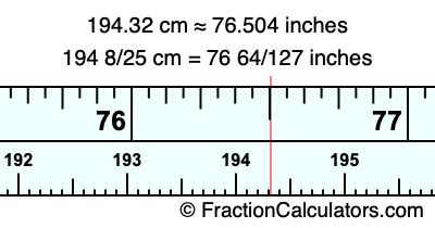 194.32 cm in inches