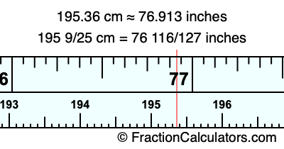 195.36 cm in inches