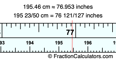 195.46 cm in inches