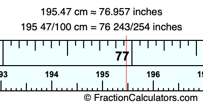 195.47 cm in inches