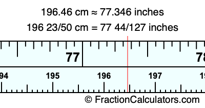 196.46 cm in inches