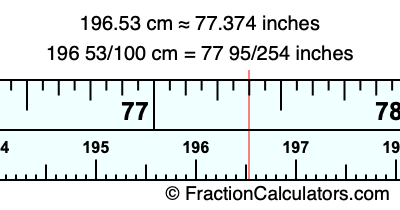 196.53 cm in inches
