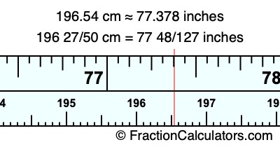 196.54 cm in inches