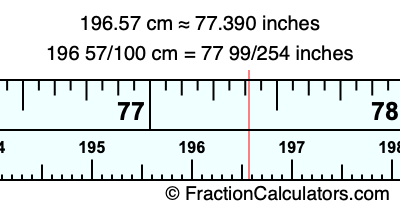 196.57 cm in inches