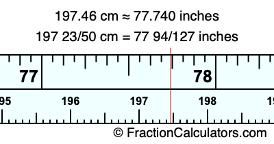 197.46 cm in inches