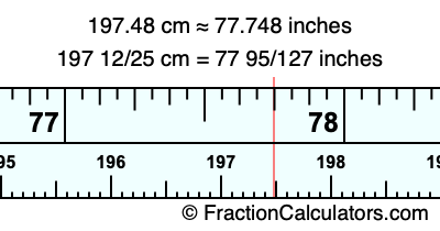 197.48 cm in inches