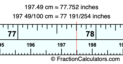 197.49 cm in inches