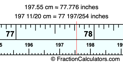 197.55 cm in inches