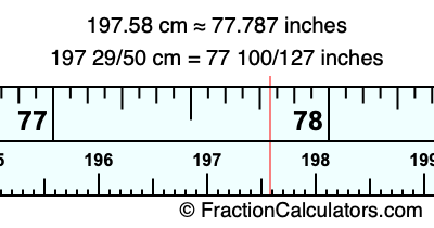 197.58 cm in inches