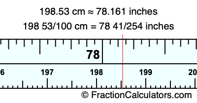 198.53 cm in inches