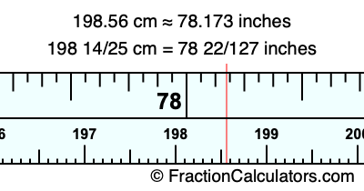 198.56 cm in inches